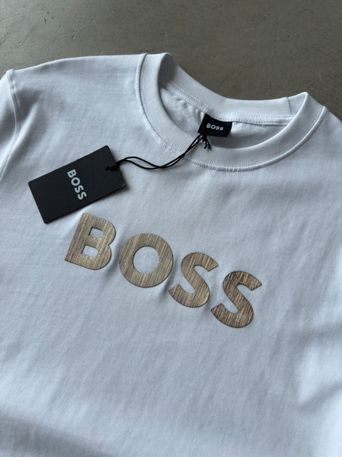 Boss Geçişli Beyaz tshirt (Premium)