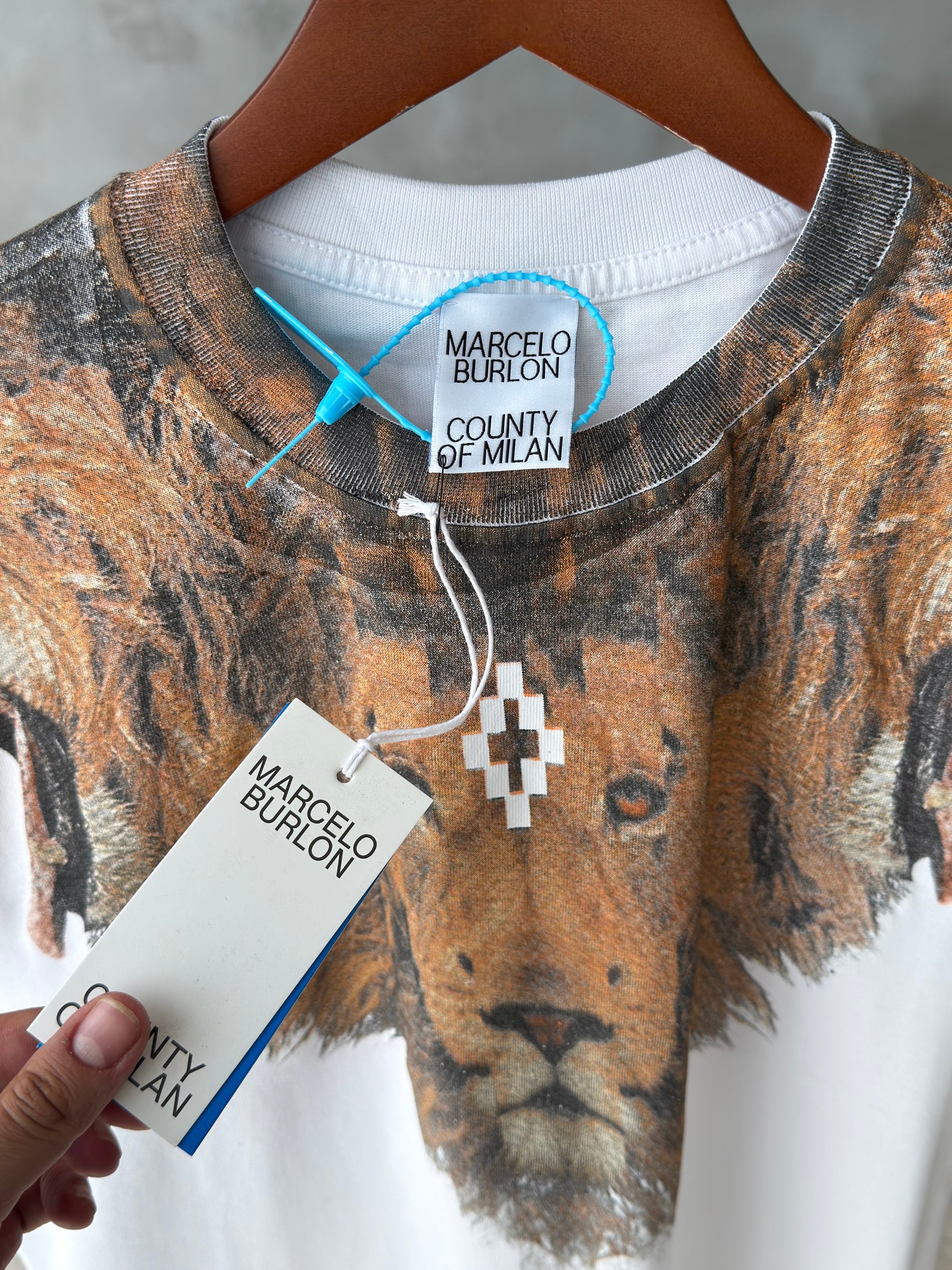 Marcelo Burlon Aslan Baskılı Beyaz Tshirt (premium)