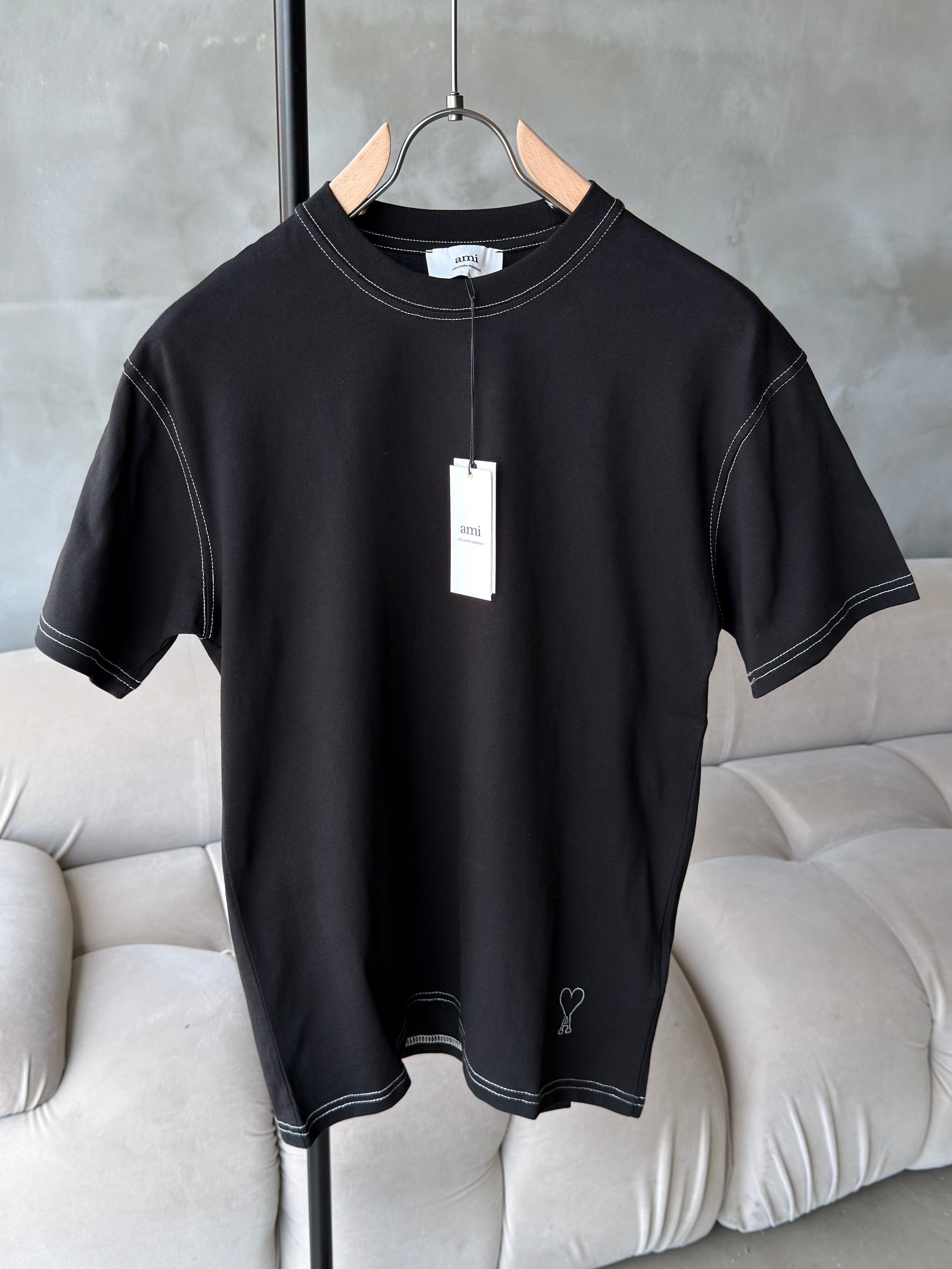 Amiri Dikiş Detaylı Siyah Tshirt (premium)