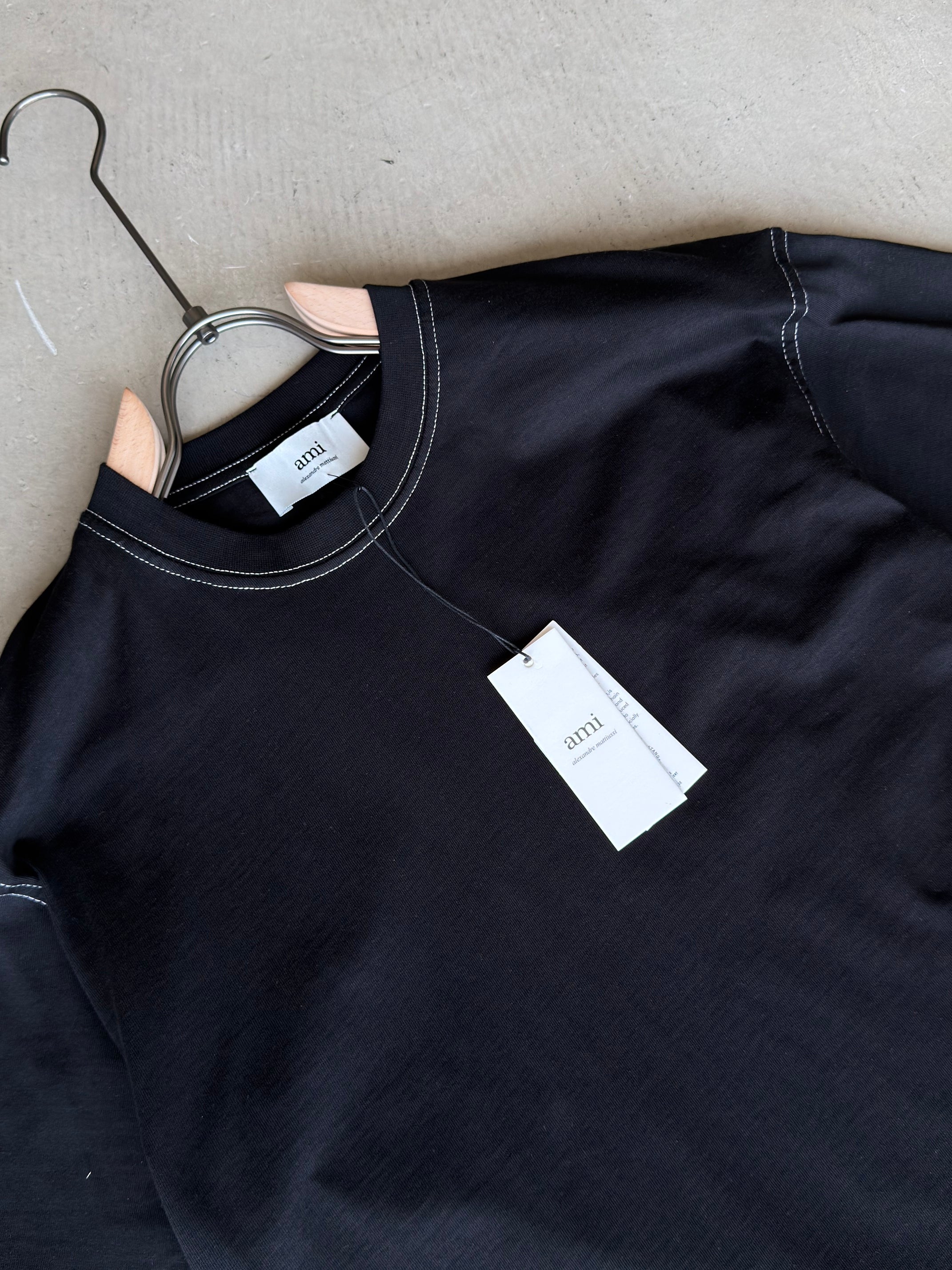 Amiri Dikiş Detaylı Siyah Tshirt (premium)