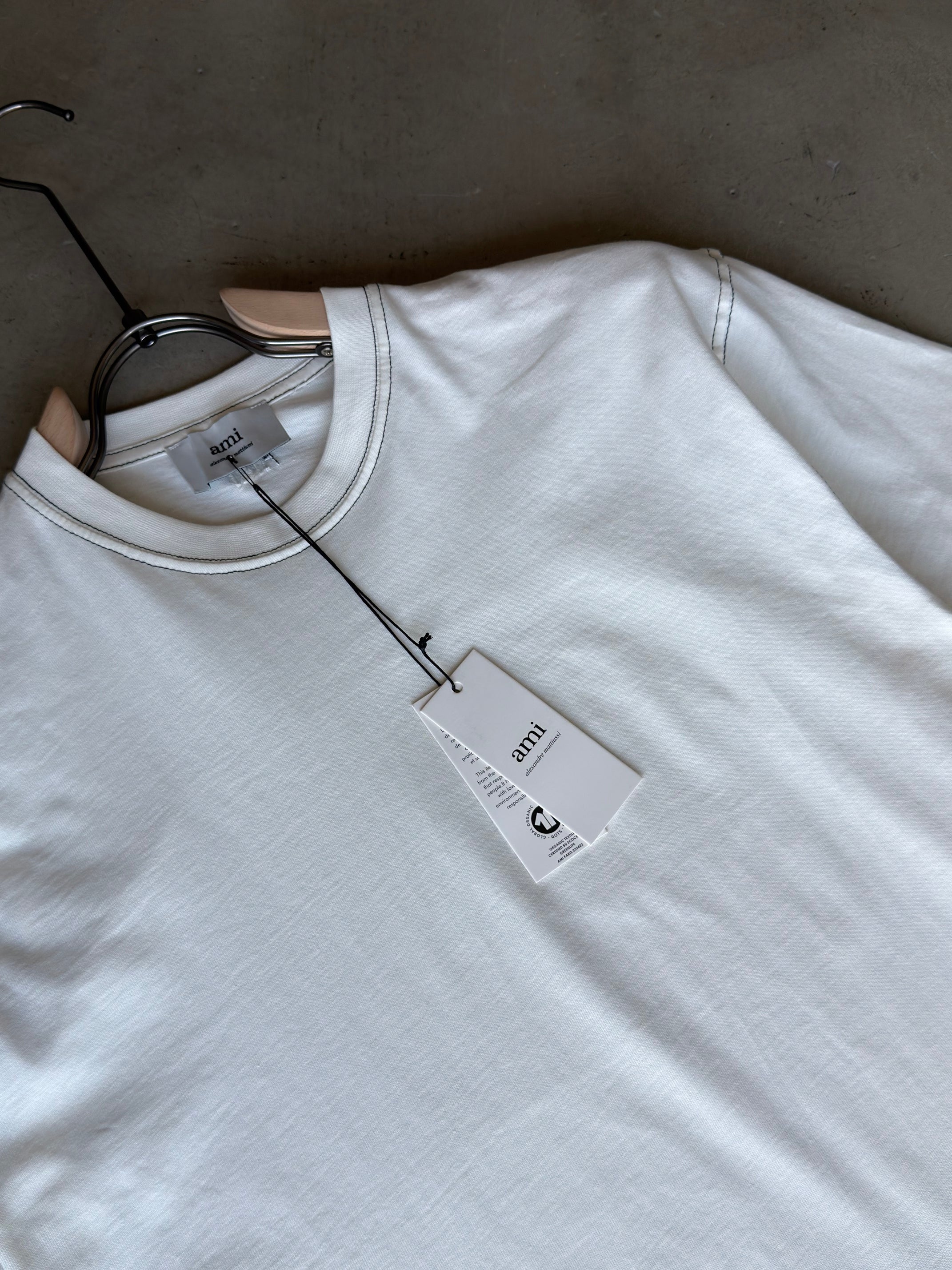 Amiri Dikiş Detaylı Beyaz Tshirt (premium)