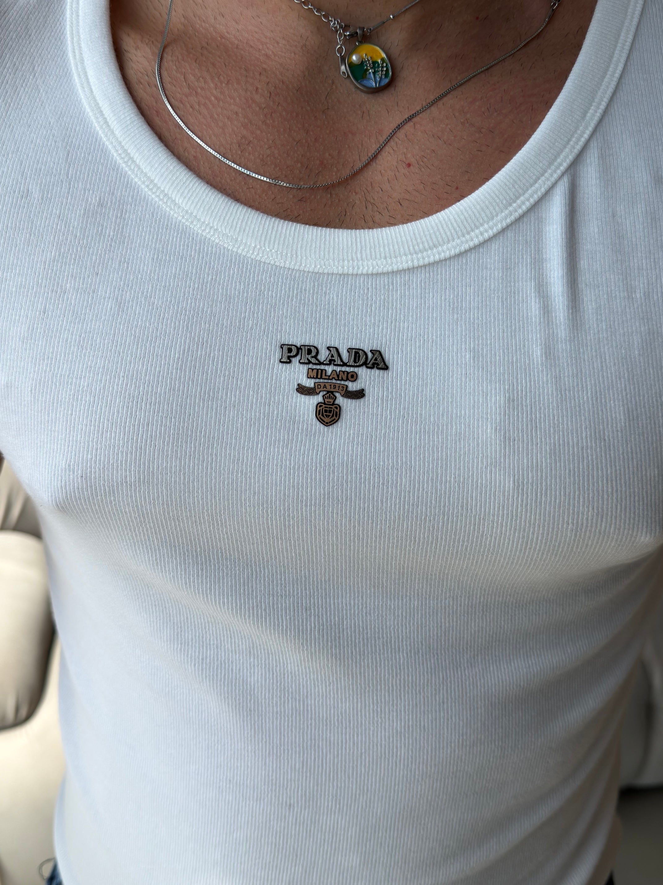 Prada Premium Fitilli Erkek Atlet
