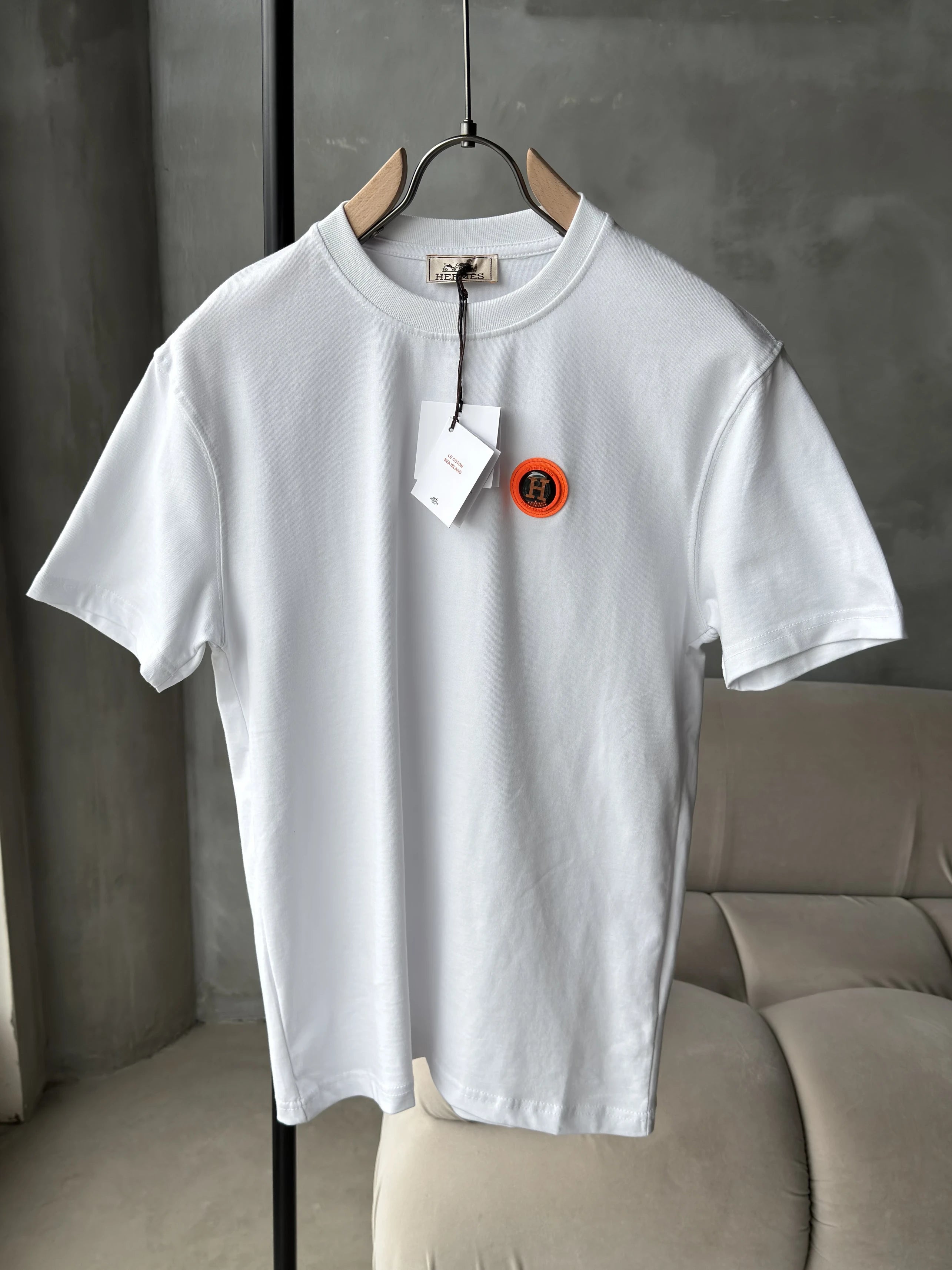 Hermes Logo Beyaz Tişört