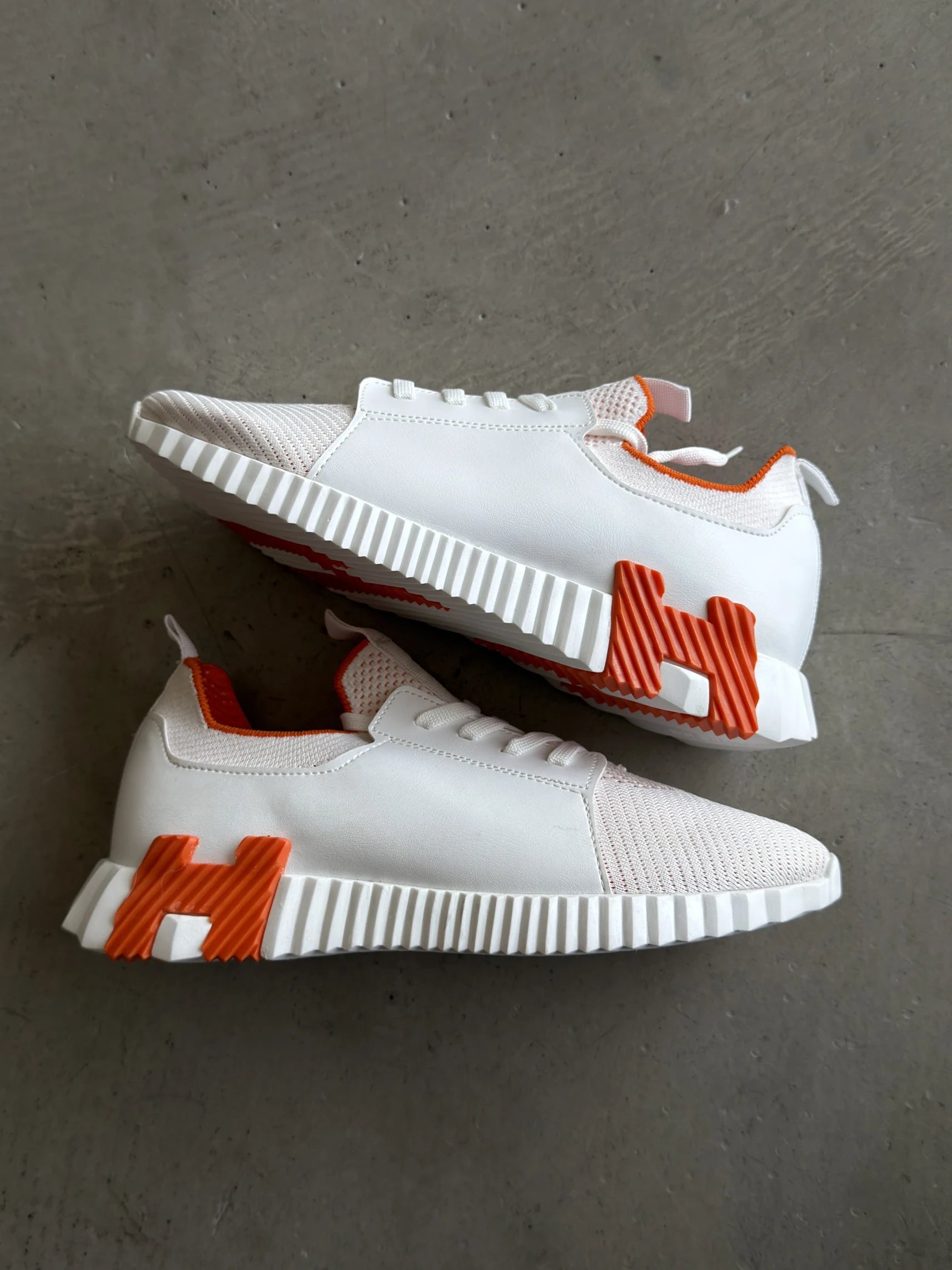 Hermes Krem Turuncu Sneakers