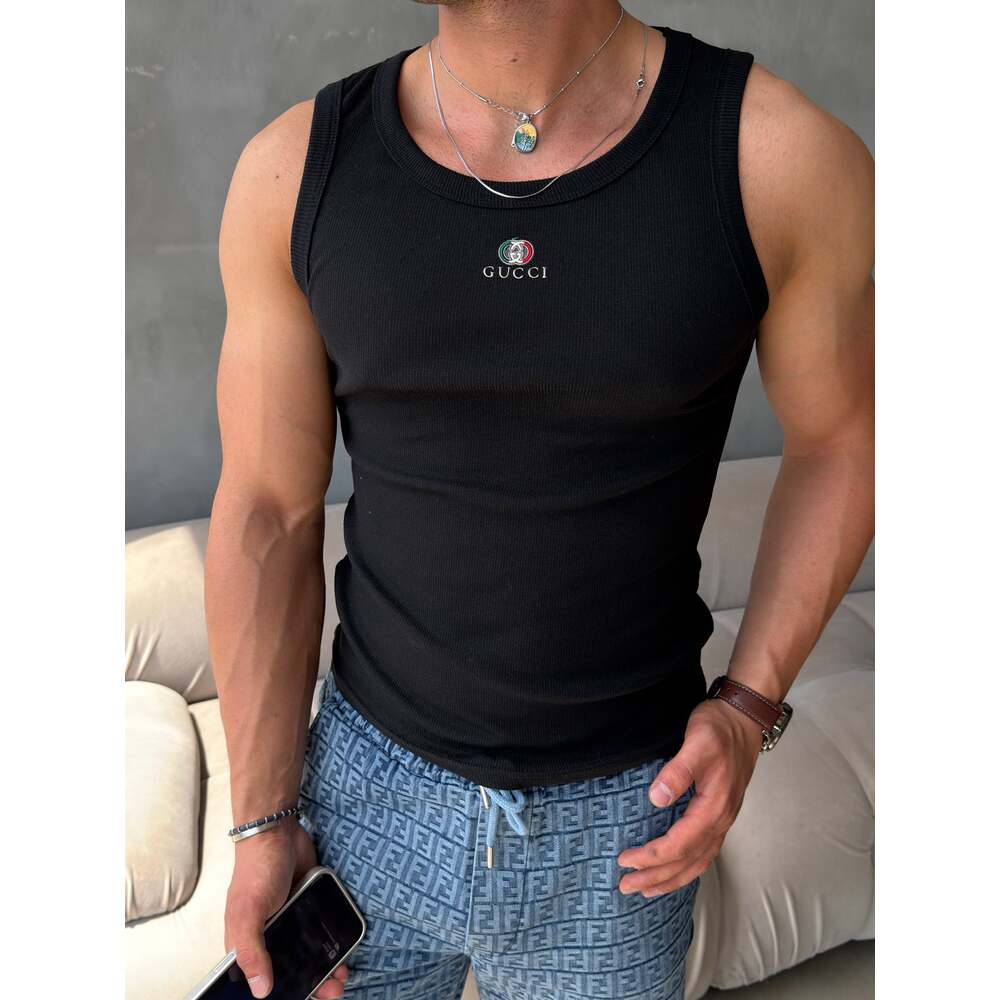 Gucci Premium Fitilli Erkek Atlet - Slim Fit