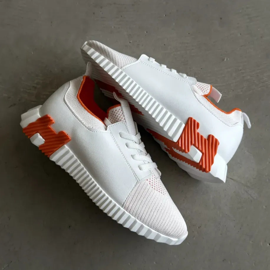 Hermes Beyaz Turuncu Sneakers
